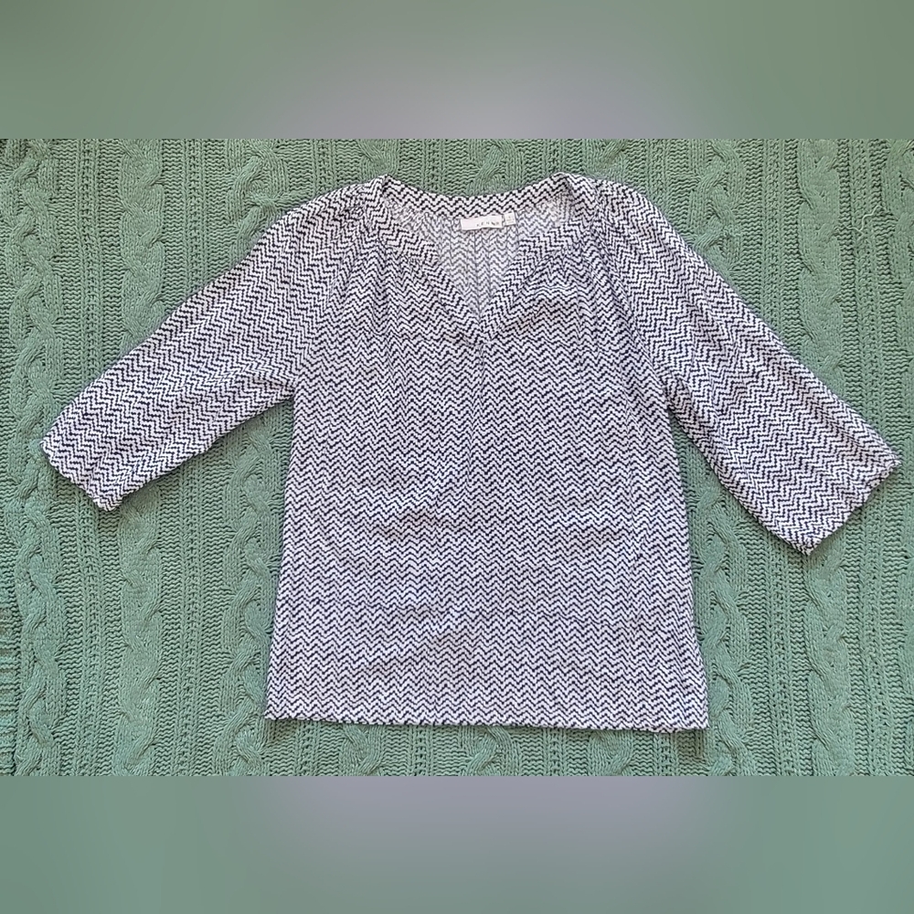 Kenar Monochrome Zigzag Blouse